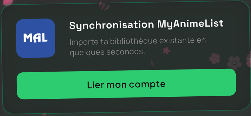 Connexion MyAnimeList dans Otakube : importer sa bibliothèque existante.