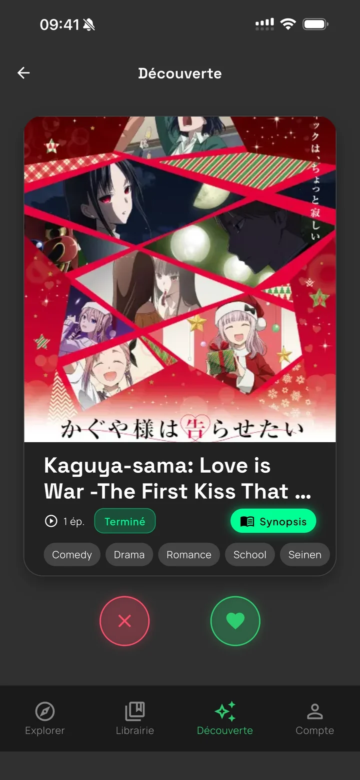 La découverte d’anime dans Otakube.